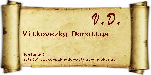 Vitkovszky Dorottya névjegykártya
